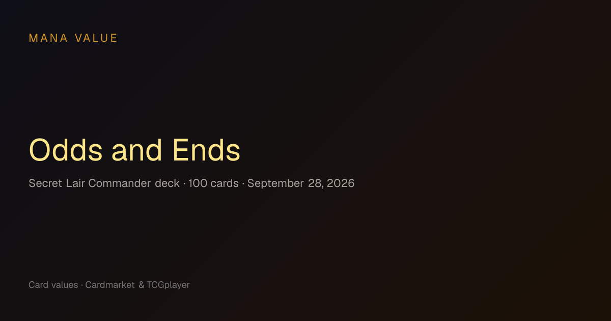 Odds and Ends — Secret Lair deck value